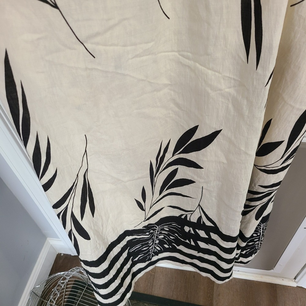 Cupshe Womens Cream Black Botanical Leaf Print V-Neck Maxi Dress Large New NWT - Picture 9 of 16